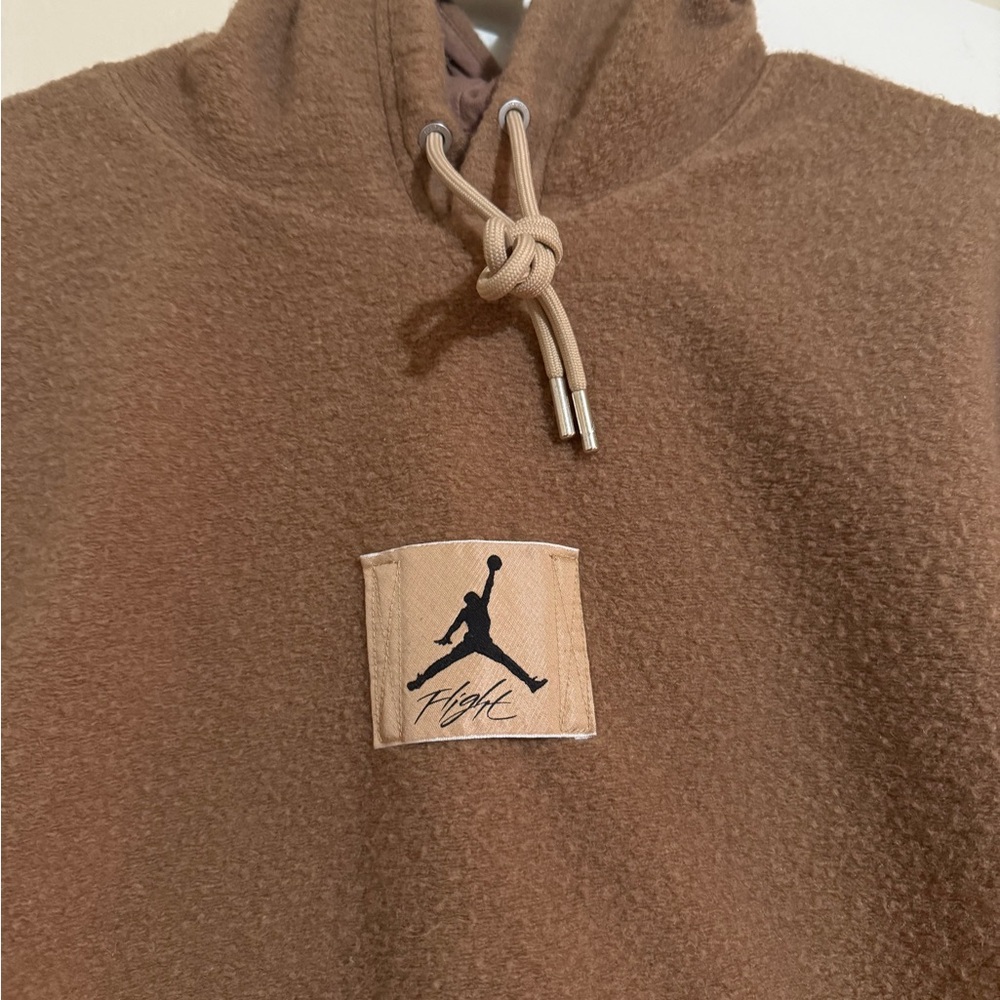 Nike Air Jordan Men Prestige Flight Heritage Pullover Hoodie Brown Sz M - Picture 2 of 6